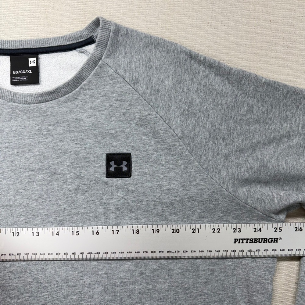 Under Armour Mens Rival Fleece‎ Sweatshirt Gray Crewneck XL 1320738 Pullover - Picture 5 of 10